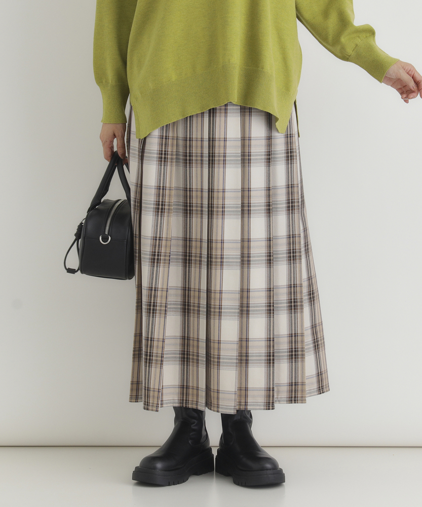 チェックプリーツスカート