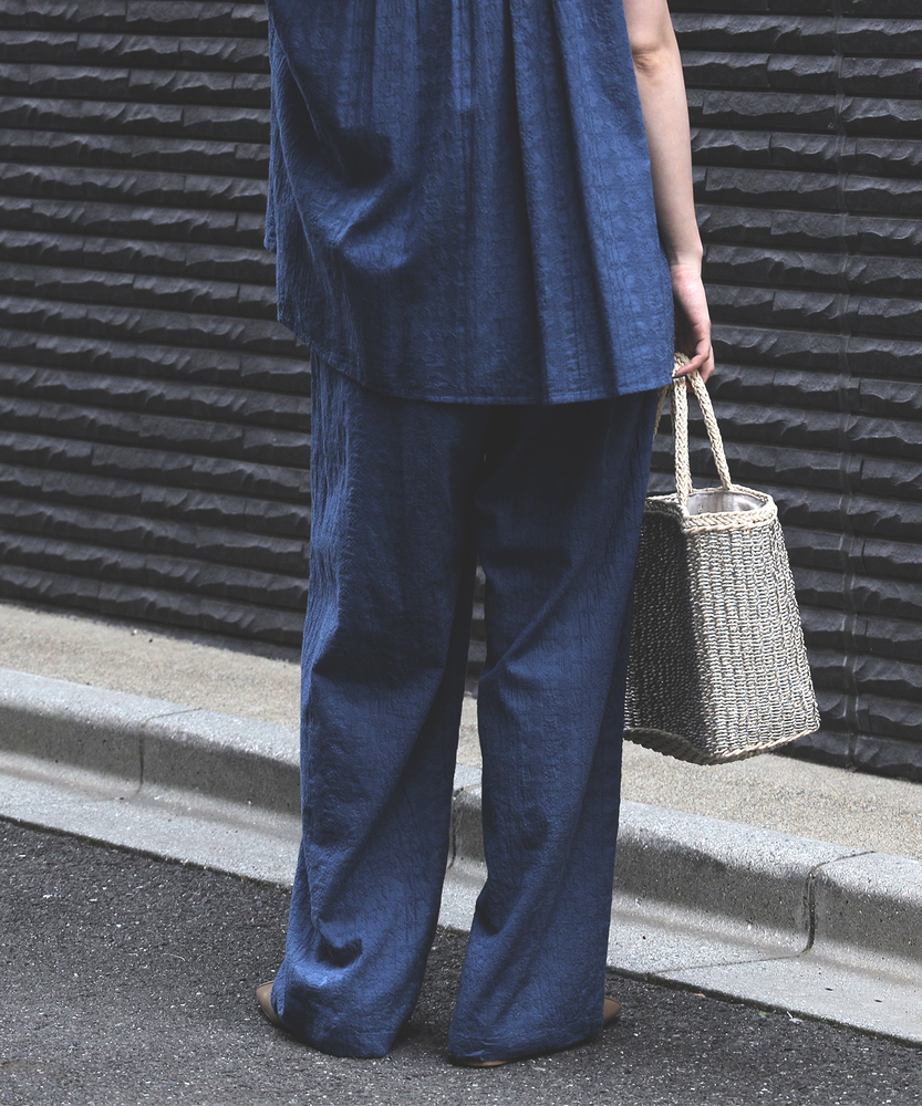 インド刺繍」ワイドパンツ(M ブルー): ボトムス｜Right-on公式