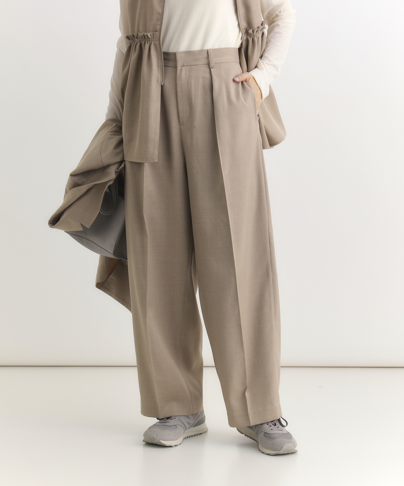 【褒められ率No.1】タックワイドパンツ/セットアップ対応(ONOFF使える/オケージョン/普段使い/キチンと感)