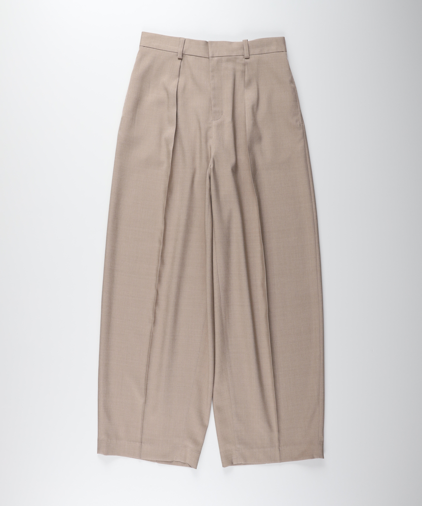 nagonstans ワイド タック パンツ ベージュ ドローストリング S ZOZOTOWN ファッション nagonstans ワイド タック パンツ ベージュ