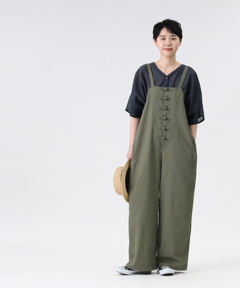 KAPITAL / 綿麻ツイル カンフーオーバーオール