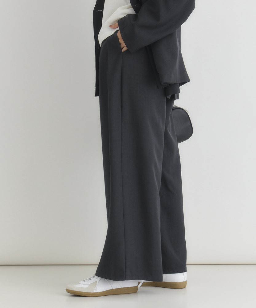 楽｣して｢ちゃんと見え｣が一番使える！】ウール調ワイドパンツ