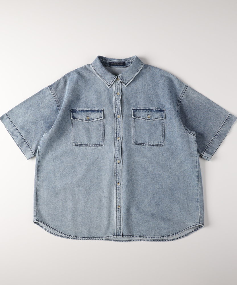 ケミカル加工ワーク半袖シャツ/セットアップ対応