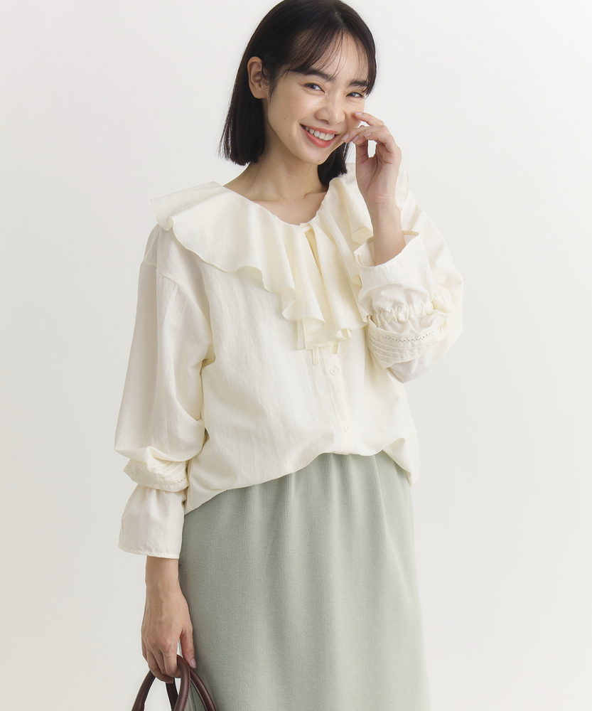 フリルカラーブラウス(M ブラック): トップス｜Right-on公式オンライン