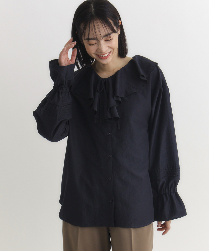 フリルカラーブラウス(M ブラック): トップス｜Right-on公式オンライン