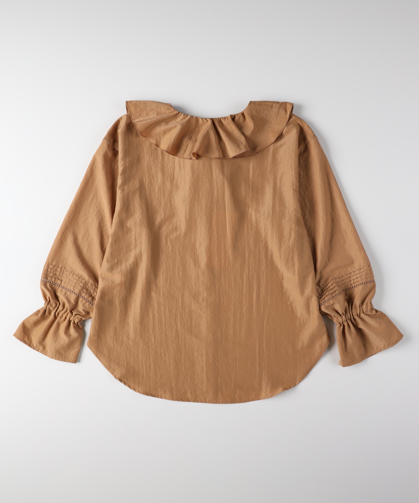 【トリートユアセルフ】Rose accent shirt blouse フリルカラーブラウス(M ブラック): トップス｜Right-on公式オンライン