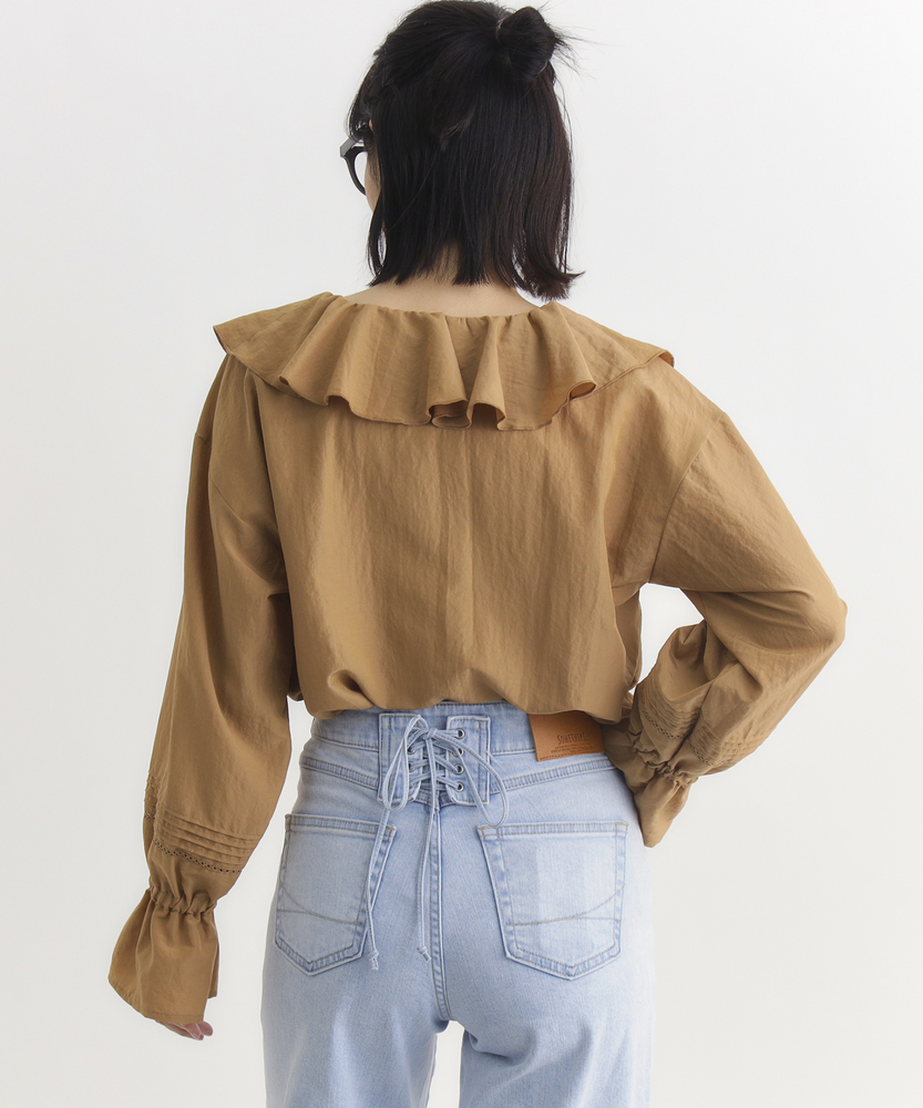 フリルカラーブラウス(M ブラック): トップス｜Right-on公式オンライン