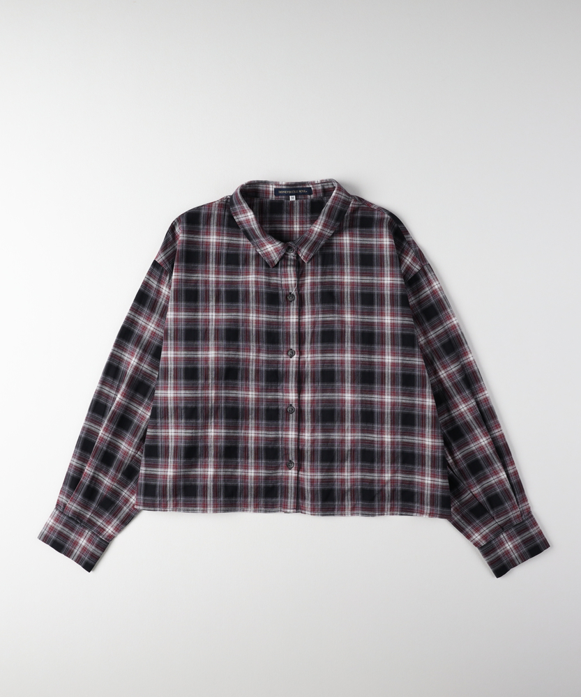 ドッキングチェックシャツ　120 ドッキング チェックシャツ(120cm サックス): キッズ - ナルミヤ