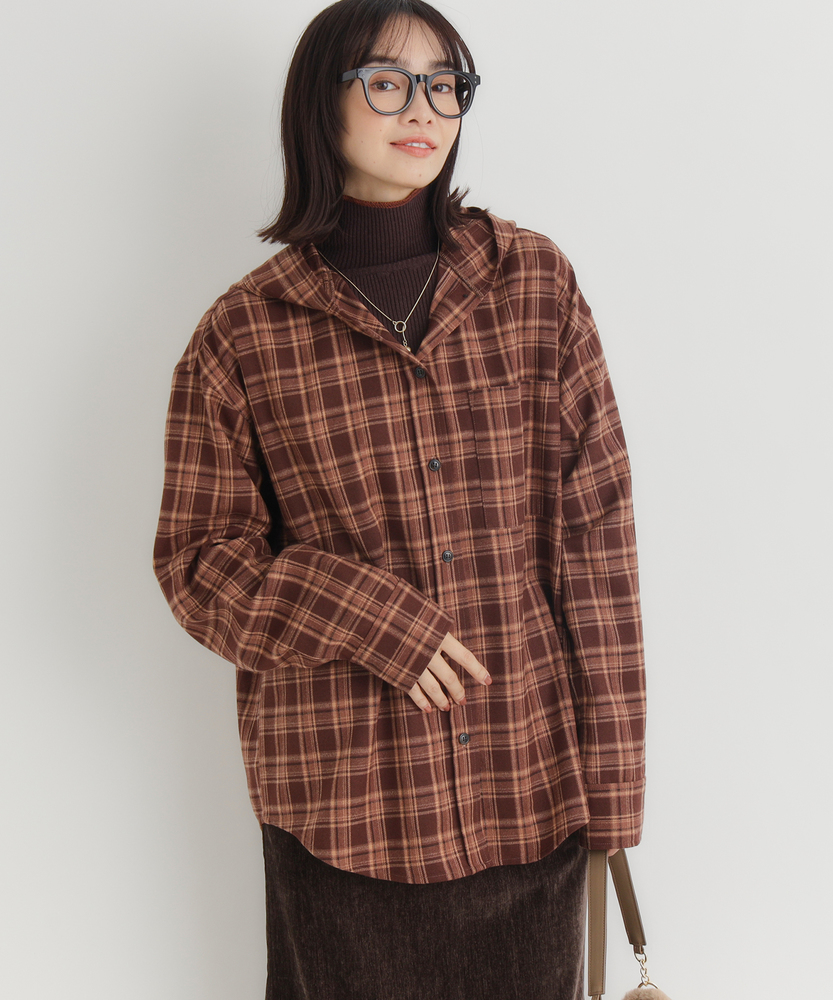 新品タグ付 パシオーネ カフネ チェック シャツ ブラウン Mサイズ フォロー割 新品タグ付 パシオーネ カフネ チェック シャツ ブラウン Mサイズ