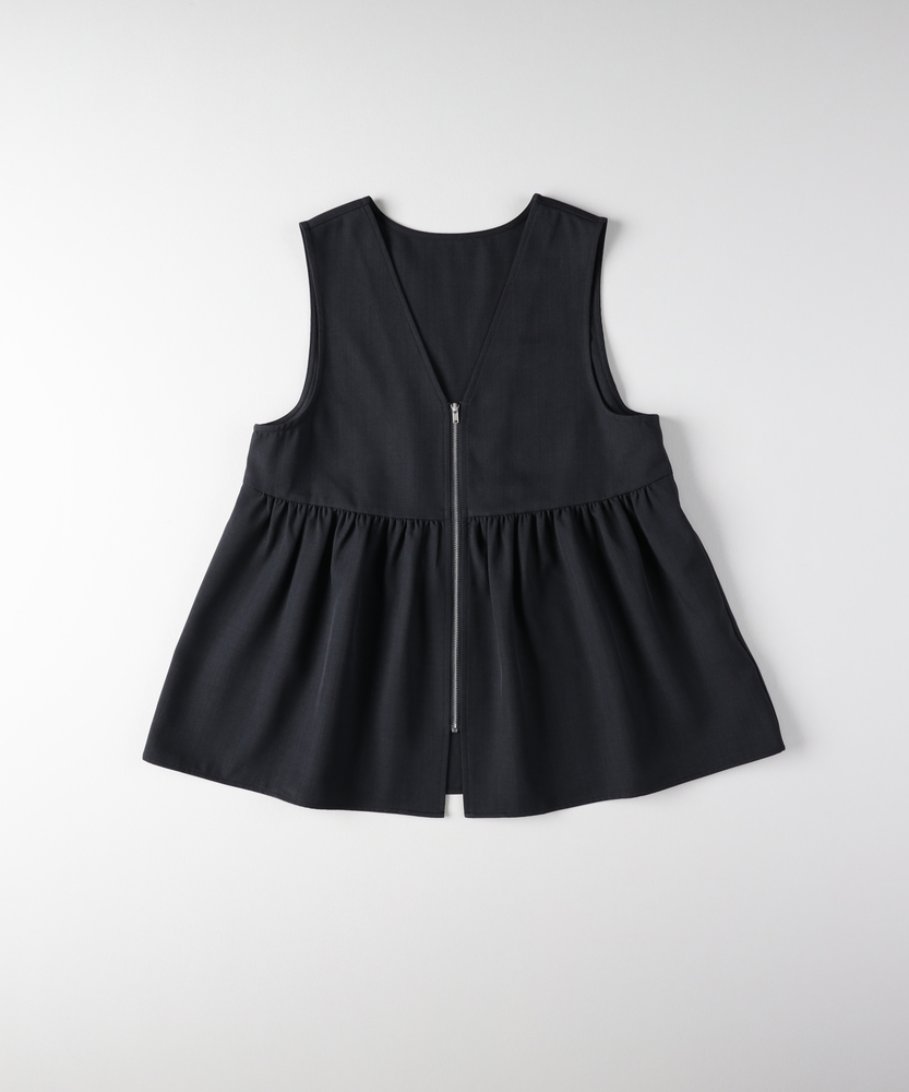 ★美品★ nagonstans ペプラムベスト ブラック 黒 ナゴンスタンス ベスト ブラック