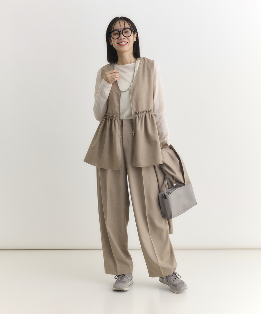 褒められ率No.1】ペプラムジップジレ/セットアップ対応(ONOFF使える