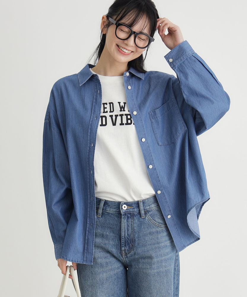 シアーデニムビッグシャツ