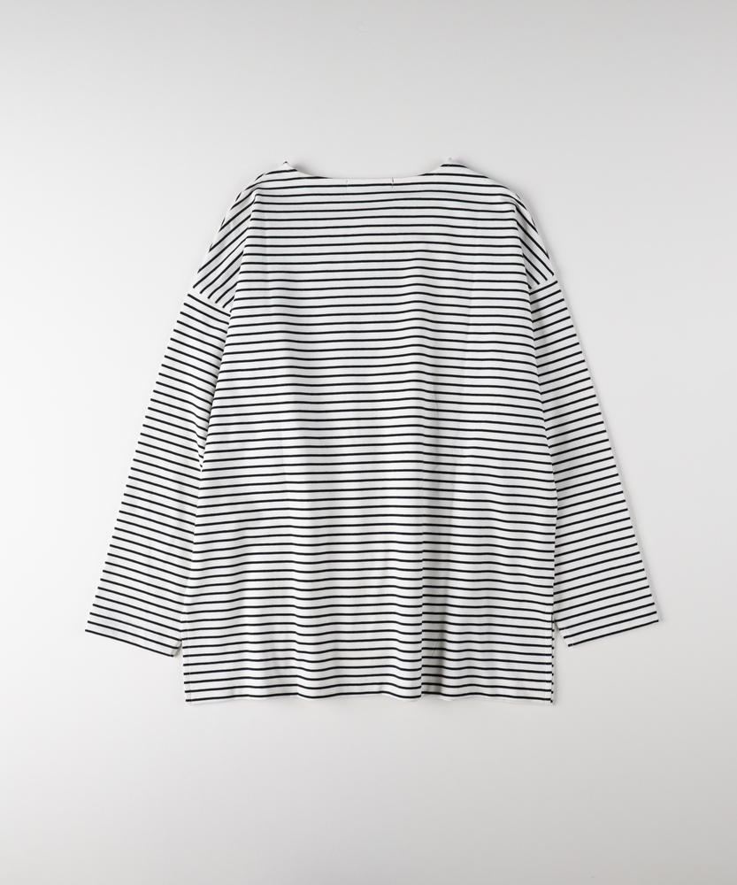 【新品】ネストローブ　コットンフレンチストライプロングスリーブTシャツ　ボーダー 新品】ネストローブコットンフレンチストライプロングスリーブT