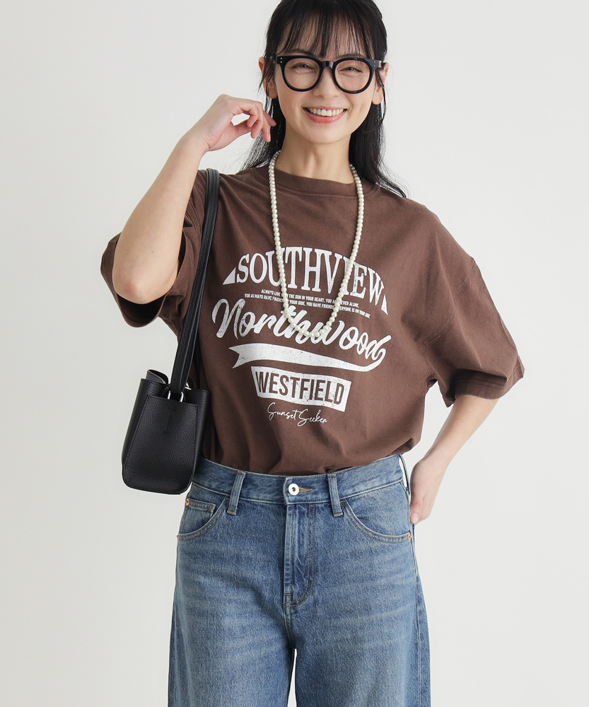 アシッド加工ロゴプリントTシャツ