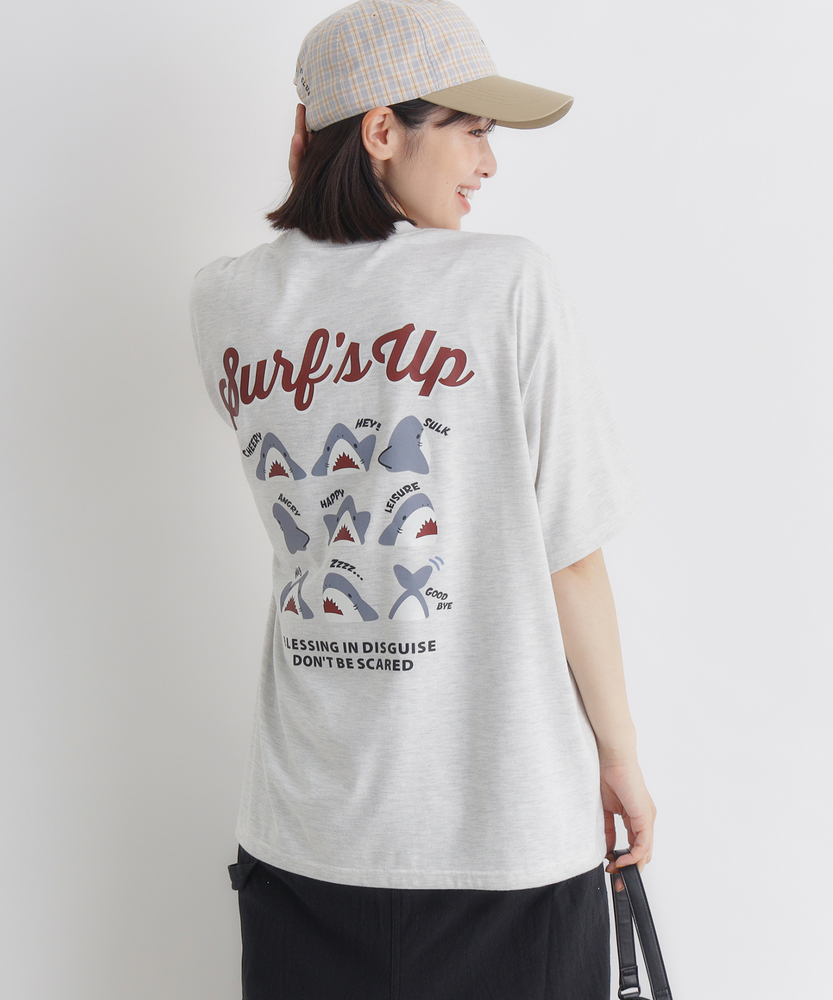 サメプリントビッグTシャツ
