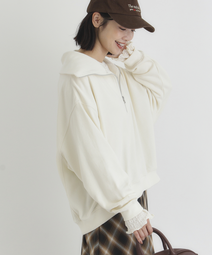 【最終値下げ】Litmus Her Praha ハーフジップトップス 未使用 Her praha litmus ハーフジップ ショート トップス 黒