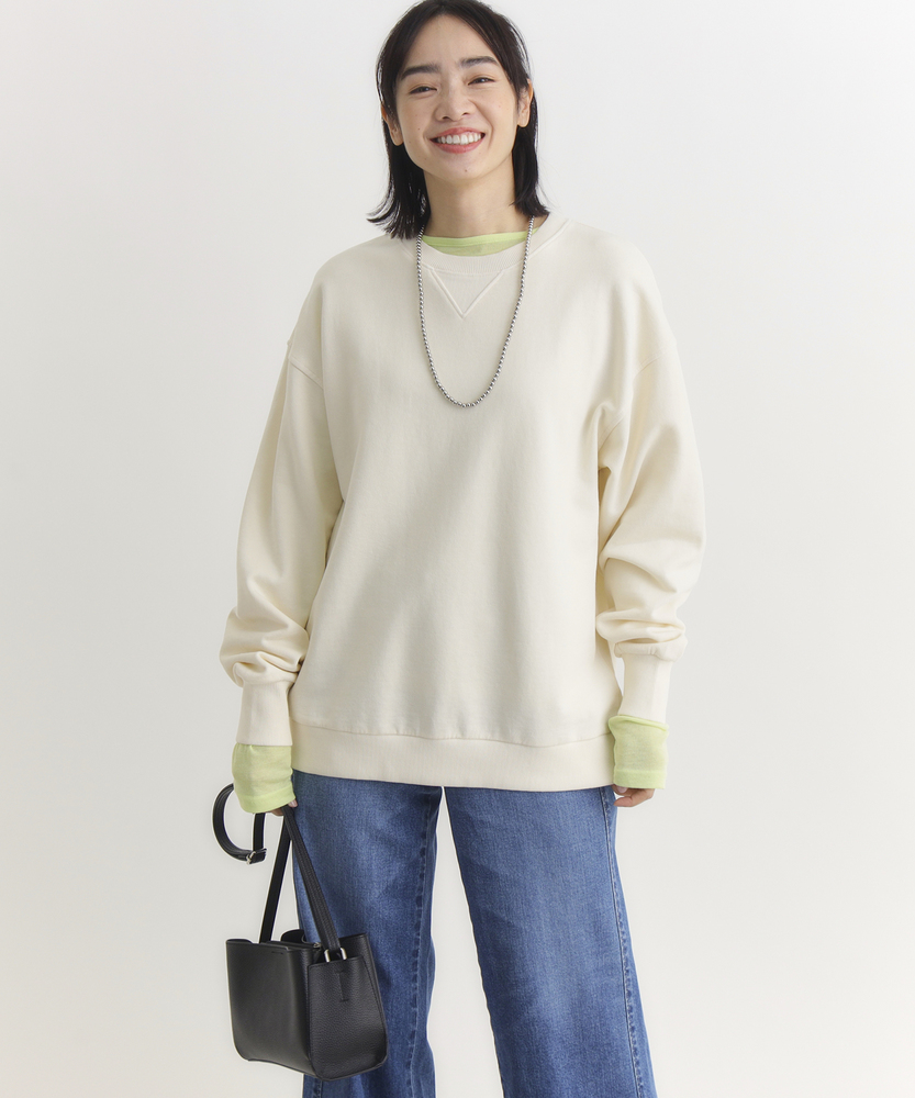 「結局シンプルが使える！」アシッド加工スウェットプルオーバー(ヒップまでカバー/シンプル/春カラー)