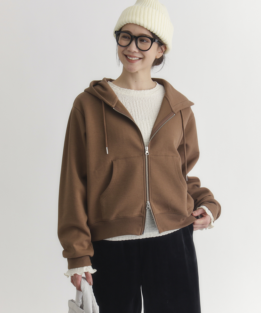 <カートにて10％off：WEB限定/12/8まで>ダブルジップパーカー