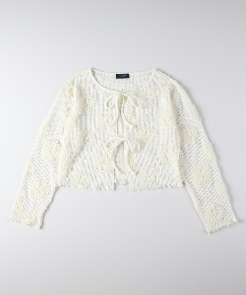 シアー刺繍カーディガン