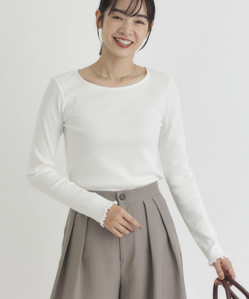 リブメローロングスリーブTシャツ