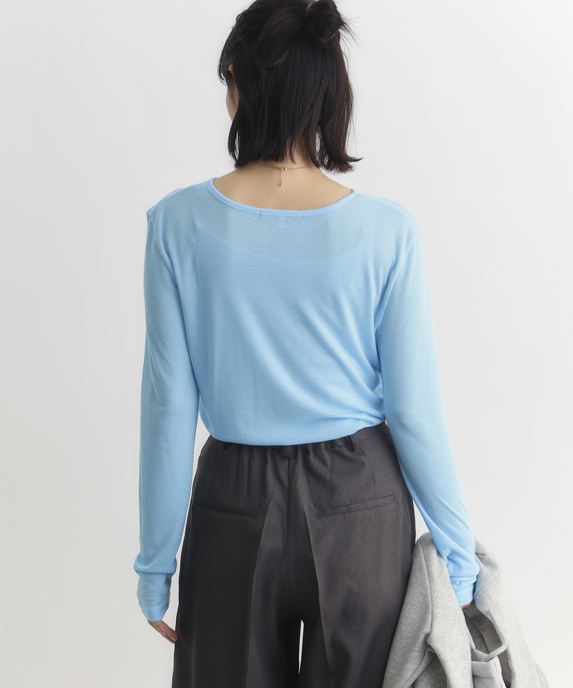 シアークルーネック長袖Tシャツ(M ホワイト): トップス｜Right-on公式