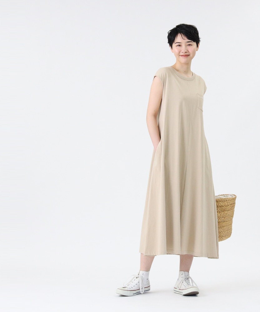 Right On 限定 フレンチスリーブaラインワンピース ジーンズセレクトショップ ライトオン