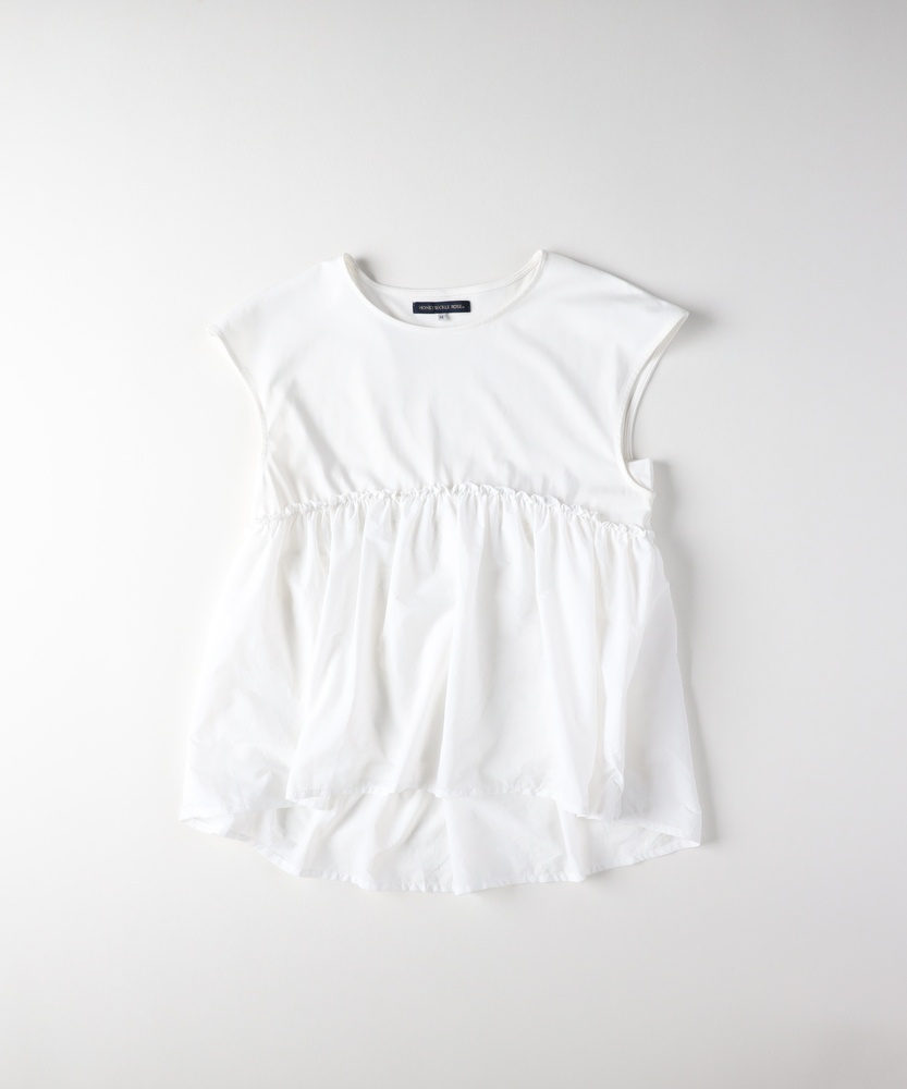 「接触冷感」異素材切替ノースリーブTシャツ