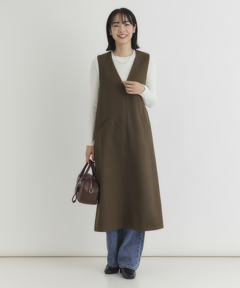 今期自由区✳︎シアーラミーローンフレンチスリーブ ワンピース38✳︎ベージュ カタログ掲載・接触冷感・洗える】シアーラミーローンフレンチ