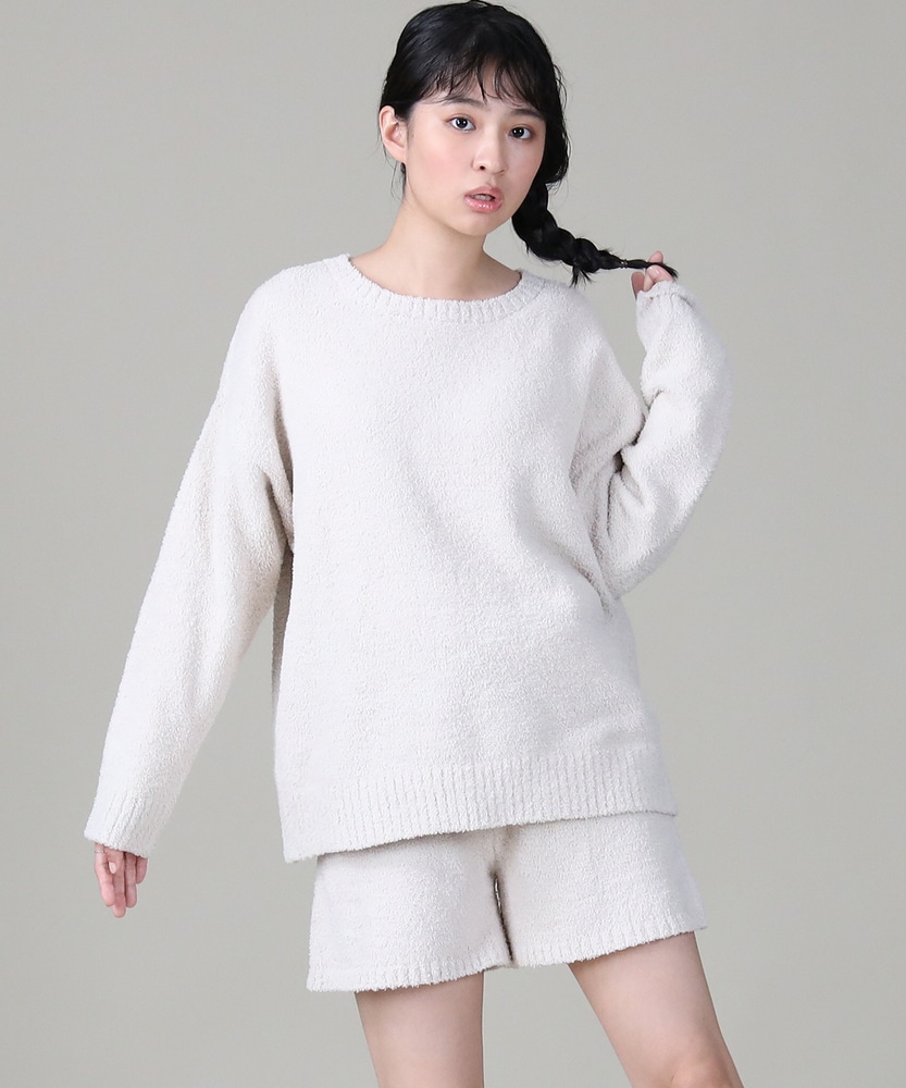 モコモコルームウェアクルーネックプルオーバー ウィメンズ(M-L ライト