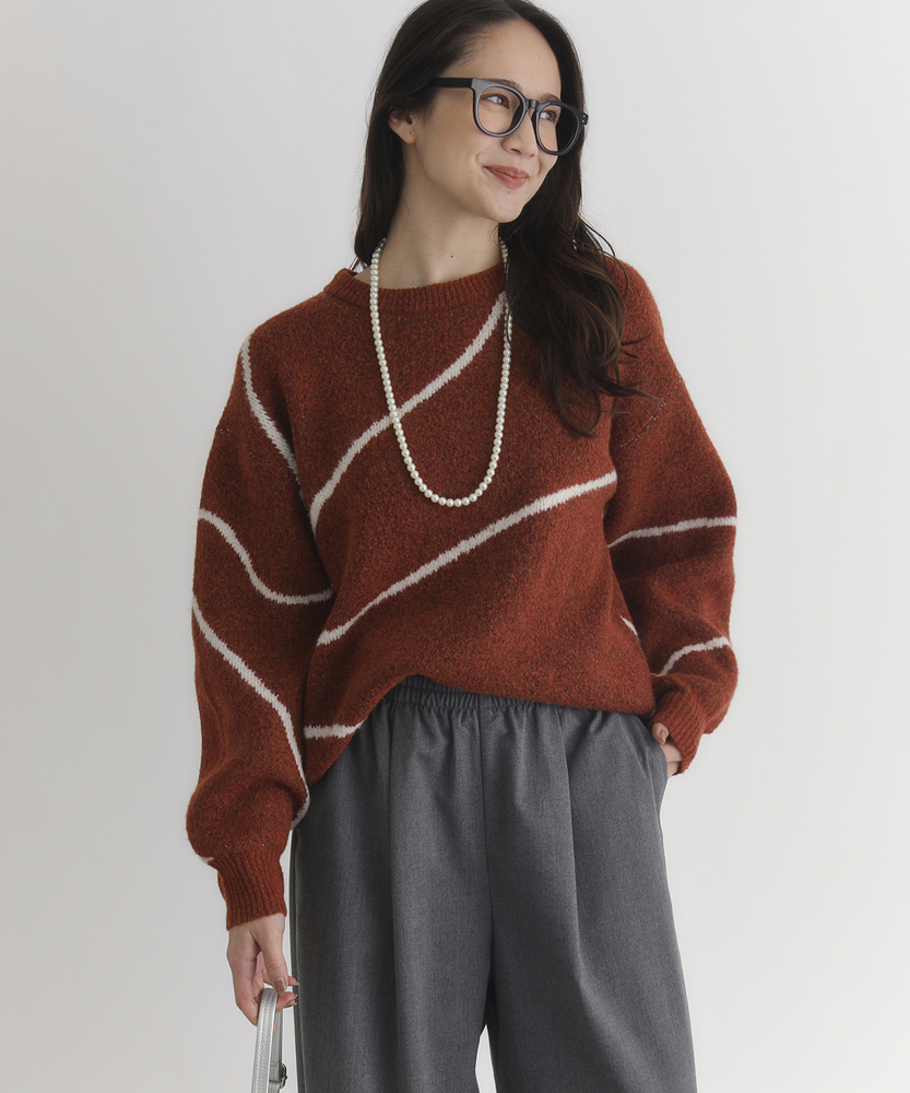 <カートにて10％off：WEB限定/12/8まで>ヘンケイライン柄セーター