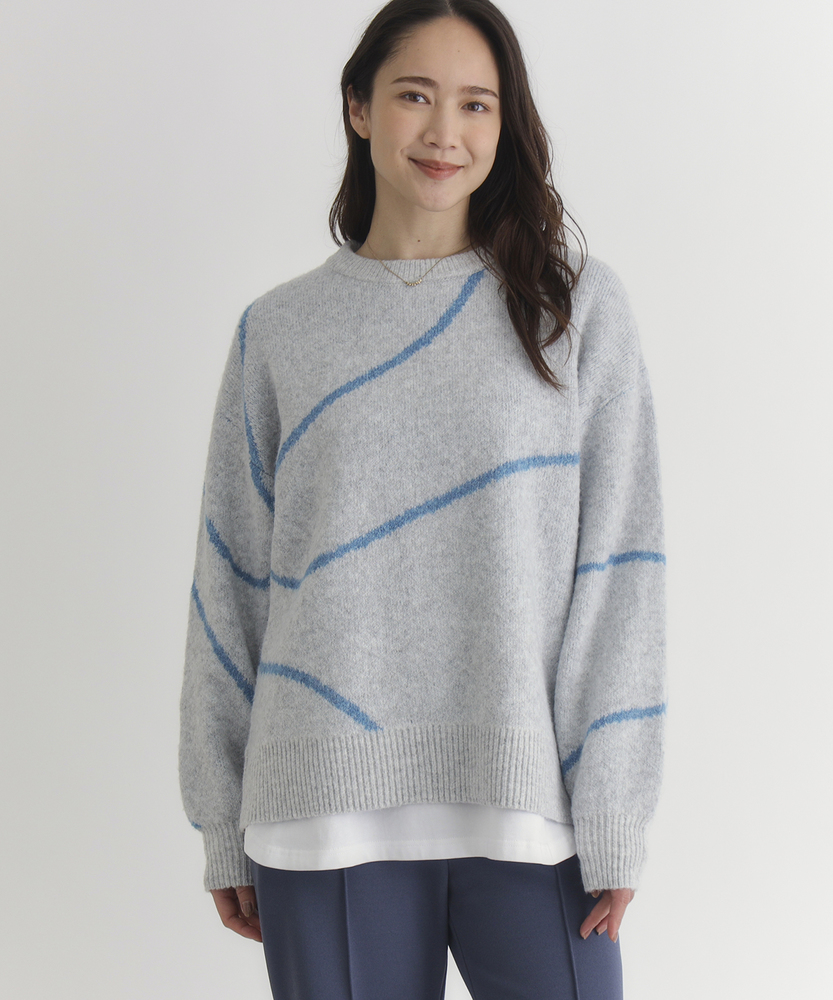 <カートにて10％off：WEB限定/12/8まで>ヘンケイライン柄セーター