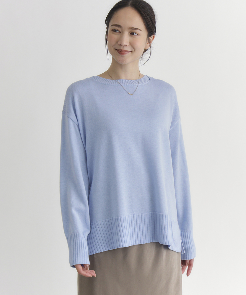 <カートにて10％off：WEB限定/12/8まで>「日本製」ニットボートネックセーター