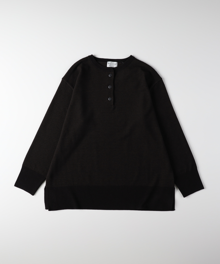 <カートにて10％off：WEB限定/12/8まで>「日本製」ニットワッフルヘンリーセーター