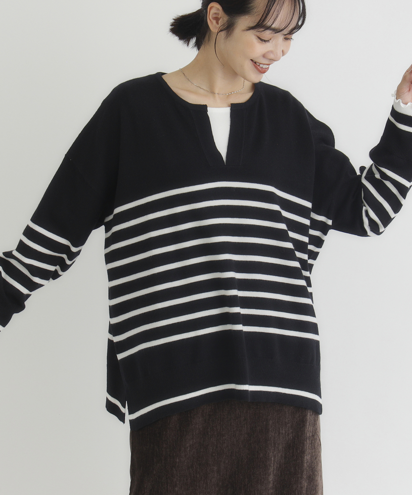 YAKISOBAHHHHH!です。 やわラク」スキッパーセーター（洗濯機で洗える/毛玉ができ