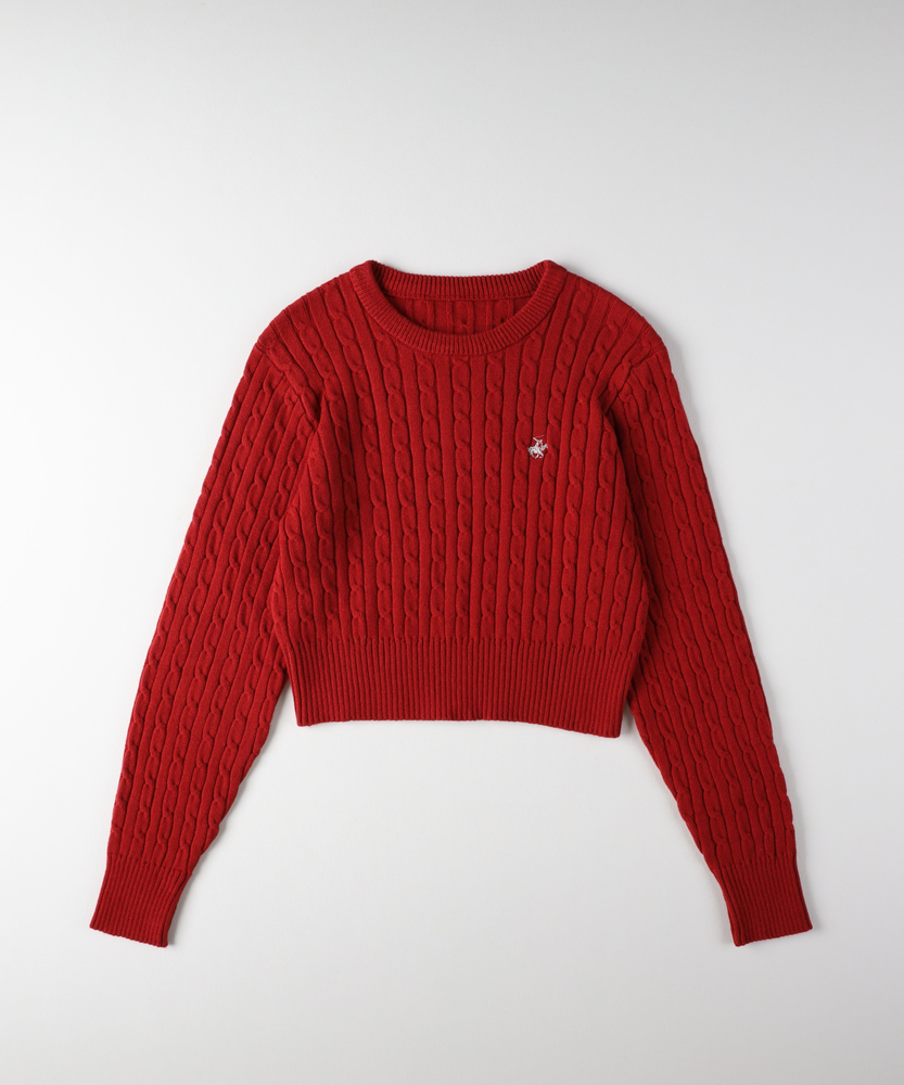 ANDRELUCIANO 馬刺繍 赤ニットセーター ANDRELUCIANO 馬刺繍 赤ニットセーター