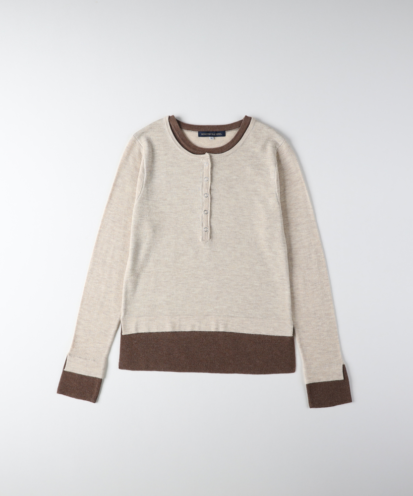 na4n8品 レイヤードヘンリーセーター(M キナリ): トップス｜Right-on公式