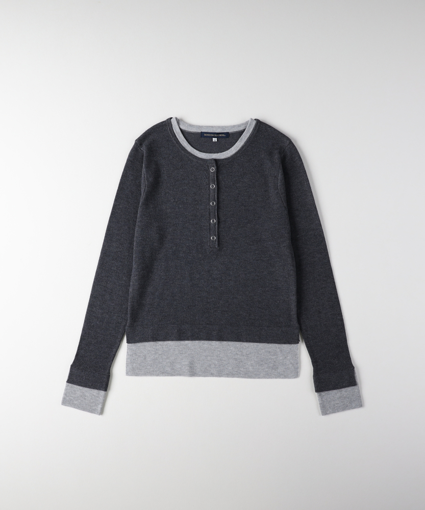 レイヤードヘンリーセーター