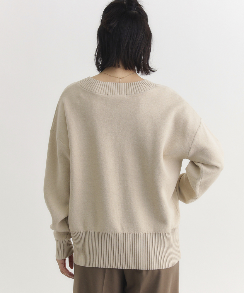 コットン混Vネックセーター(S ダークグレー): トップス｜Right-on公式