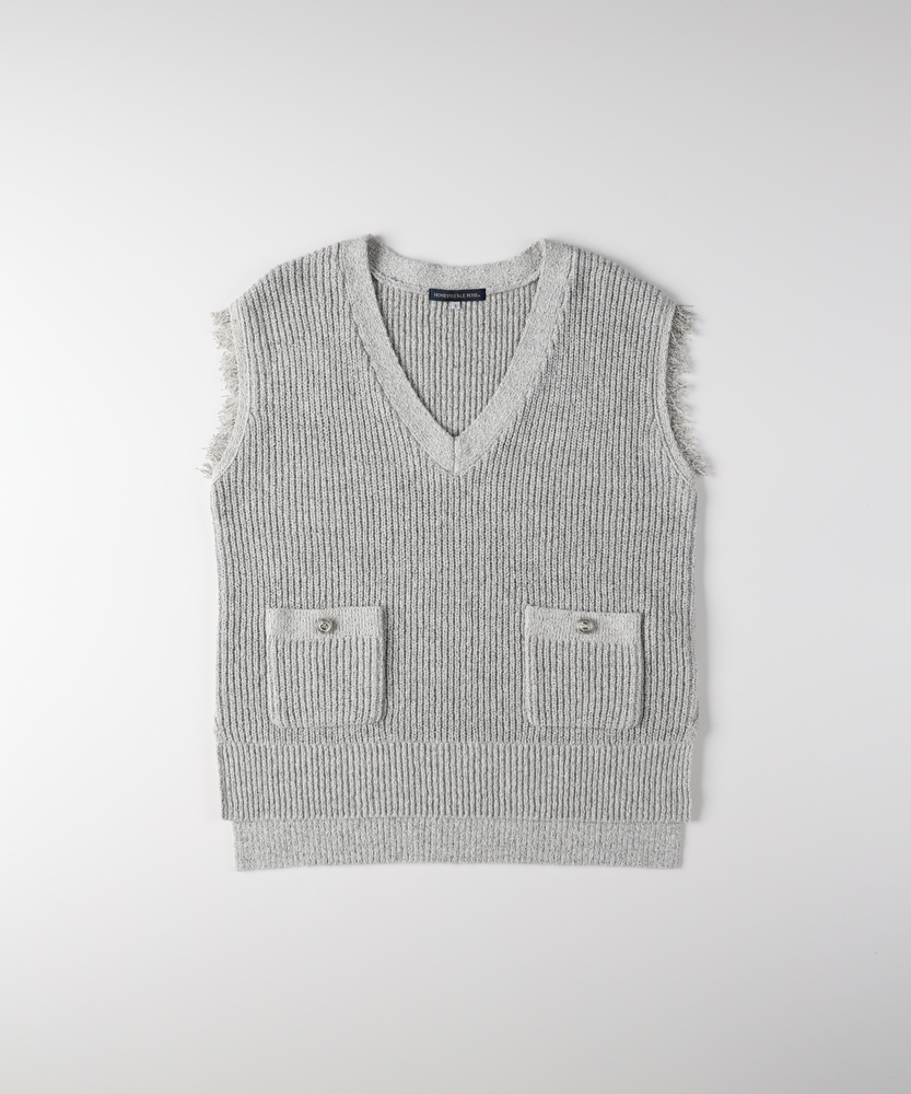 HYKE フリンジニットベスト グレー HYKE フリンジニットベスト グレー - メルカリ