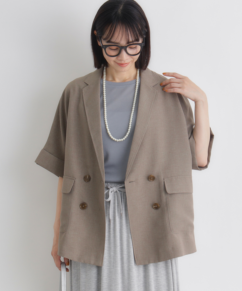 【そよラク】ハーフスリーブジャケット/セットアップ対応