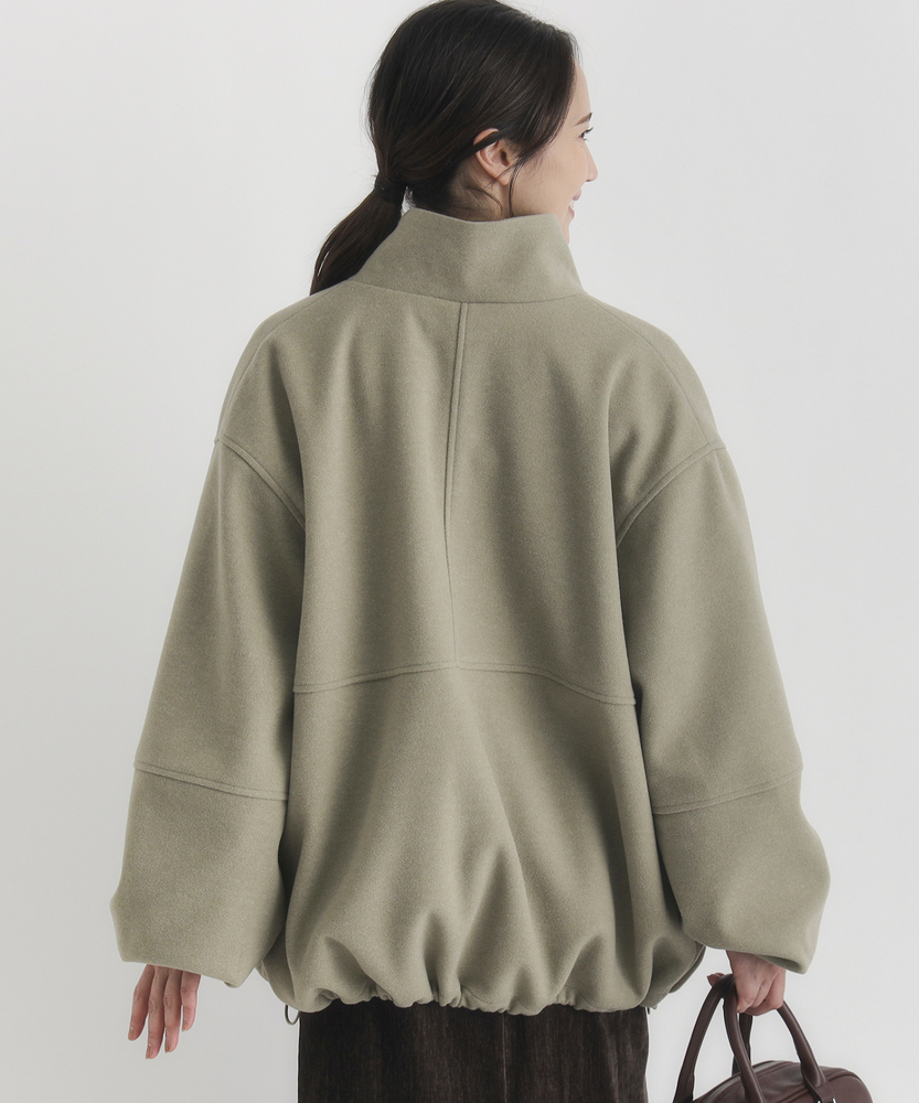 カートにて10％off 12/4まで>スタンドネックZIPブルゾン(M オリーブ