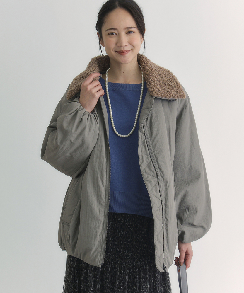 フェイクファー襟ジャケット