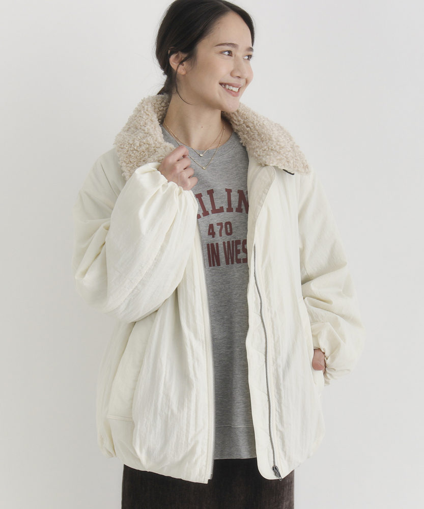 フェイクファー襟ジャケット