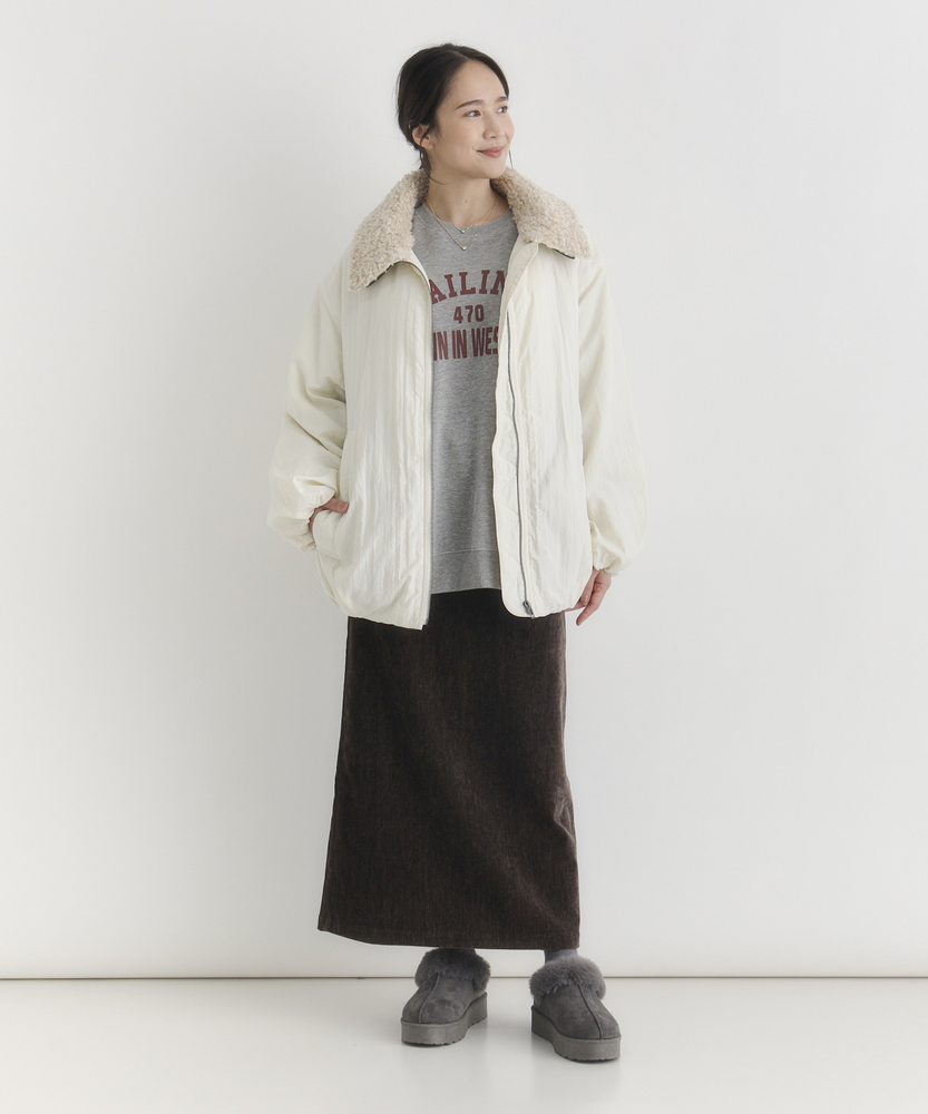 カートにて10％off 12/4まで>フェイクファー襟ジャケット(M オフシロ