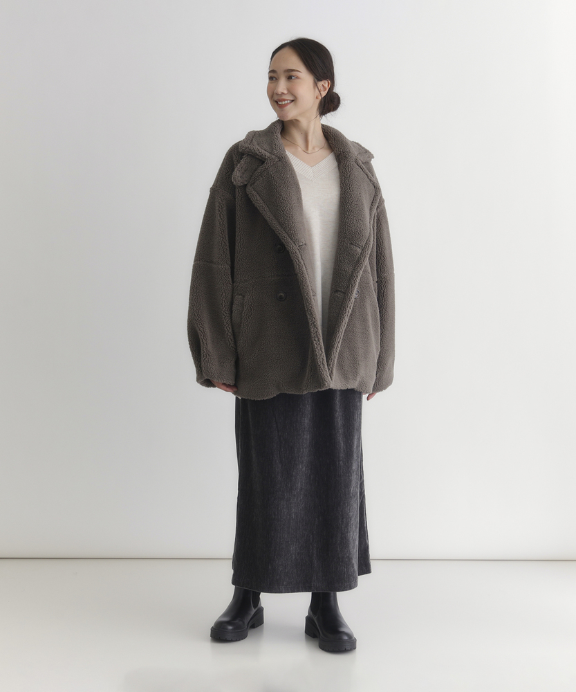カートにて10％off 12/4まで>ボアジャケット(M ブラウン): ジャケット