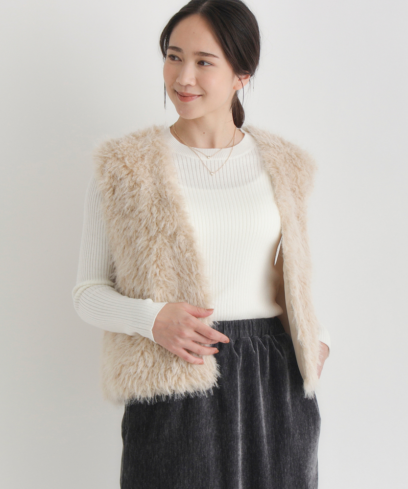 フェイクファーベスト(WEB限定価格 12/15まで)