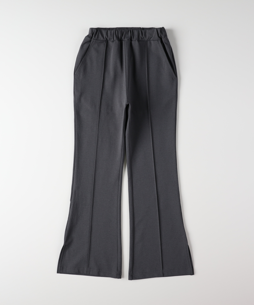 ストレッチサイドスリットフレアパンツ(110 ブラック): ボトムス