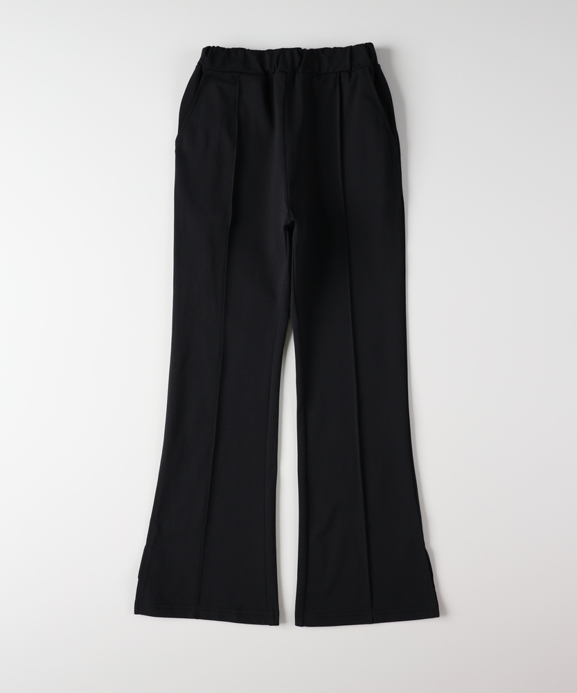 ストレッチサイドスリットフレアパンツ(110 ブラック): ボトムス