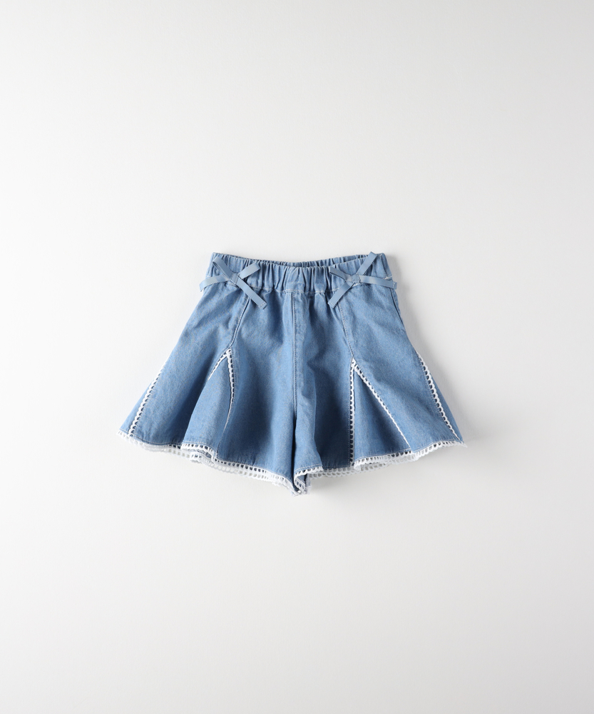 レース切り替えキュロットパンツ(110 サックス): ボトムス