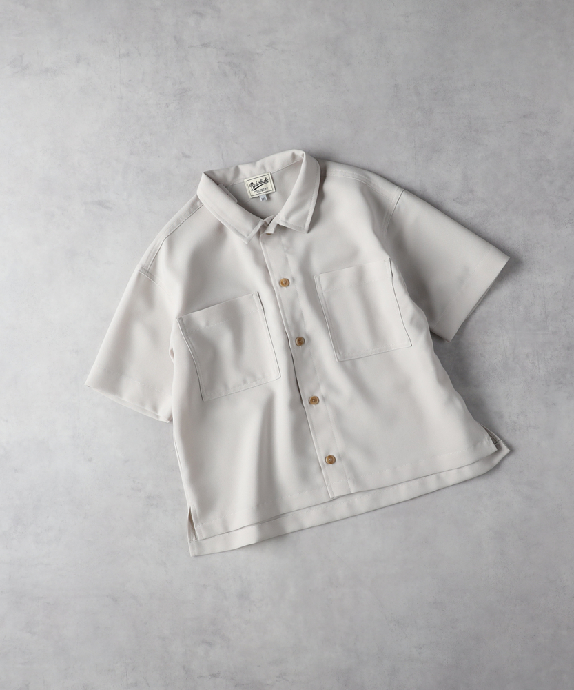 胸ポケット付きワイド半袖シャツ(130 ベージュ): トップス